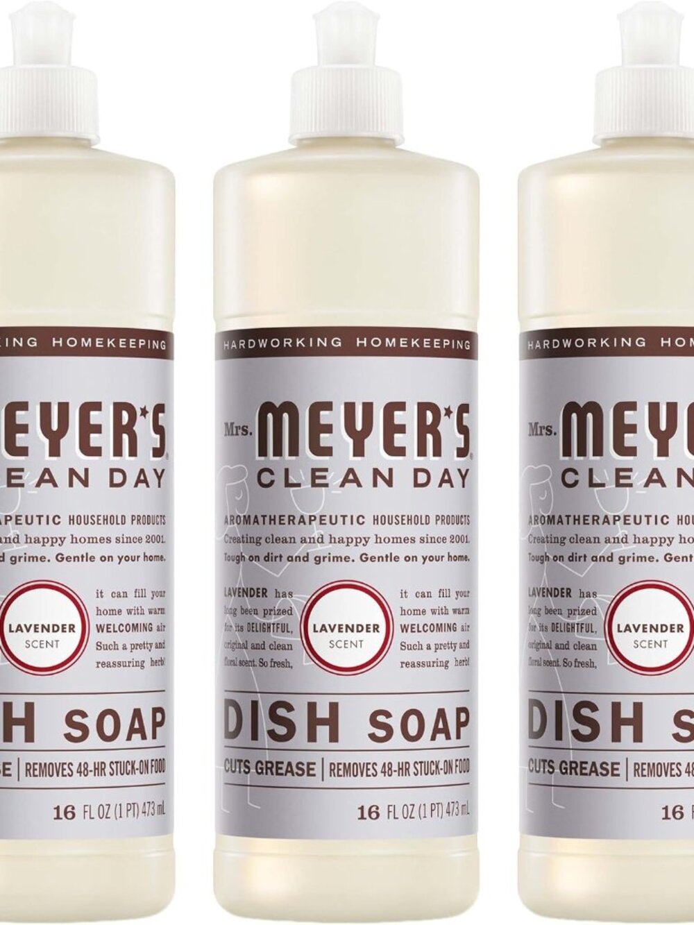 CLEAN DAY Liquid Dish Soap, Lavender, 16 fl. oz - Pack of 3
